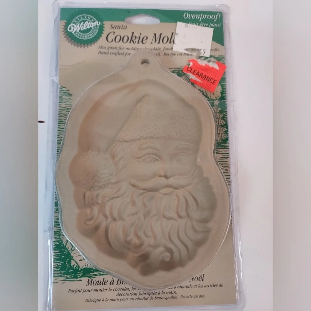 Wilton 1997 Santa Claus Cookie, Chocolate, Fondant Mold Ovenproof